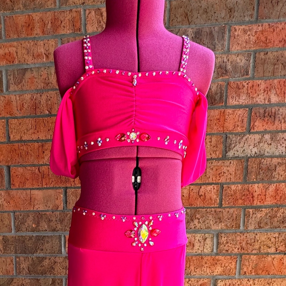 Vibrant Pink Two-Piece Genie Dance Costume